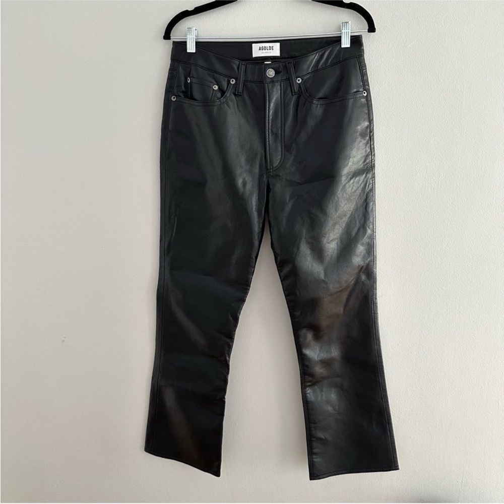 Agolde Recycled Leather Fitted 90's in Detox size 28 Excellent Condition - Picture 3 of 10